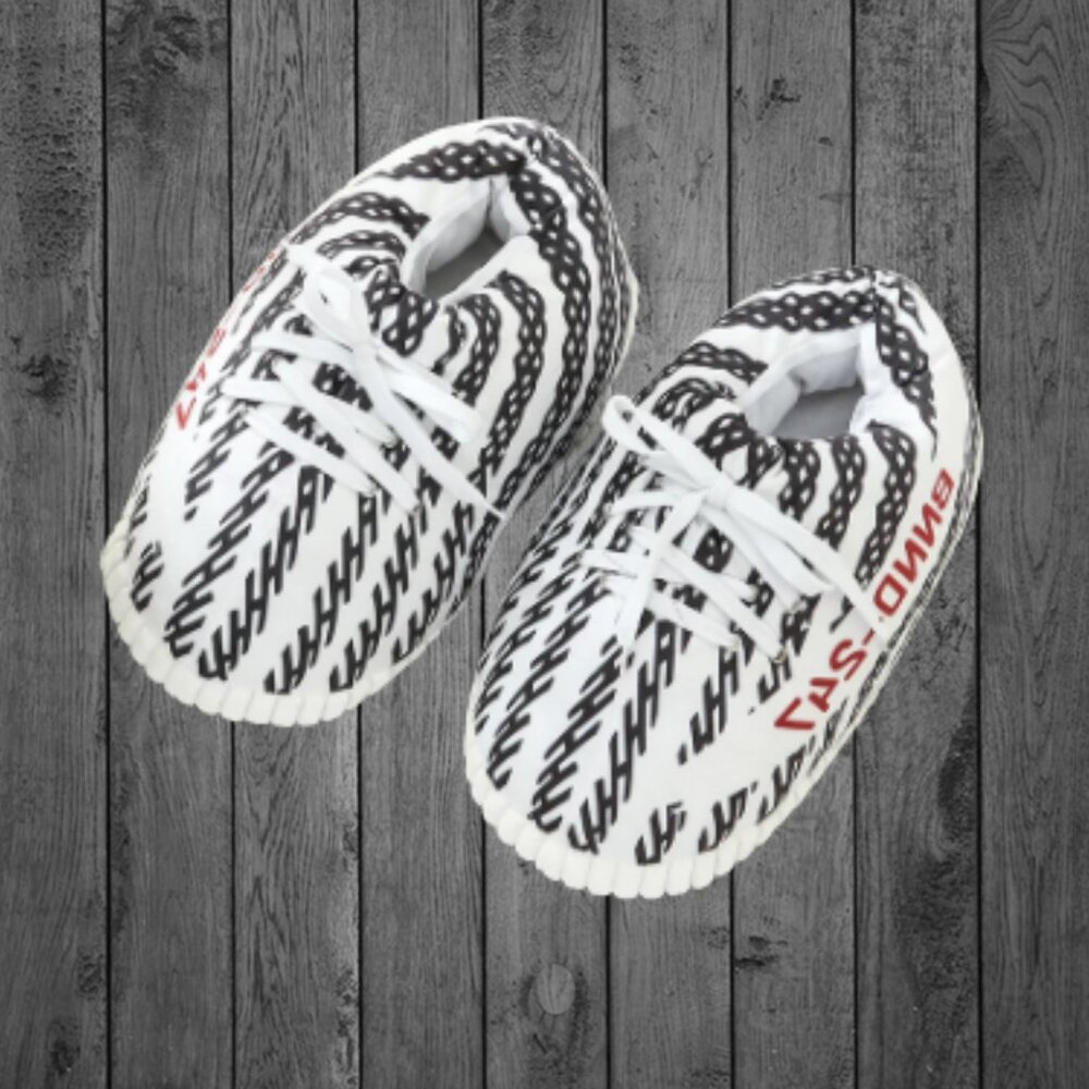 Comfy Unisex Plush Sneaker Slippers – Yeezy Inspired – One Size Fits Most